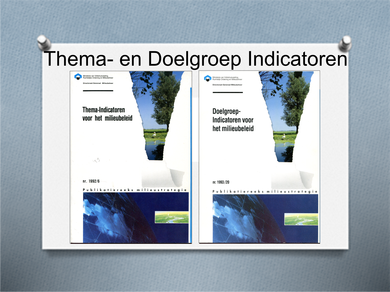 Thema en Doelgroepindicatoren voor het milieubeleid